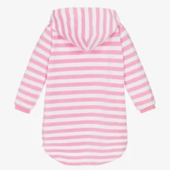 Mitty James Pink Stripe Cotton Towelling Robe Outlet