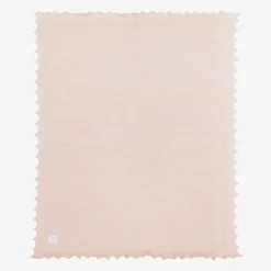 English Trousseau Pink Wool Knit Baby Shawl (122cm) Hot