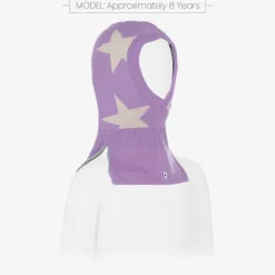 Molo Purple Knitted Star Balaclava Discount