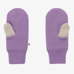 Molo Purple Knitted Star Mittens New
