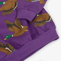 Mini Rodini Purple Organic Cotton Duck Print Sweatshirt Best