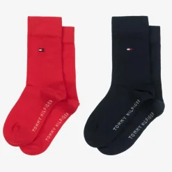 Tommy Hilfiger Red & Blue Cotton Socks (2 Pack) Sale