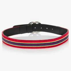 Gucci Red & Blue Striped Velvet Belt Sale