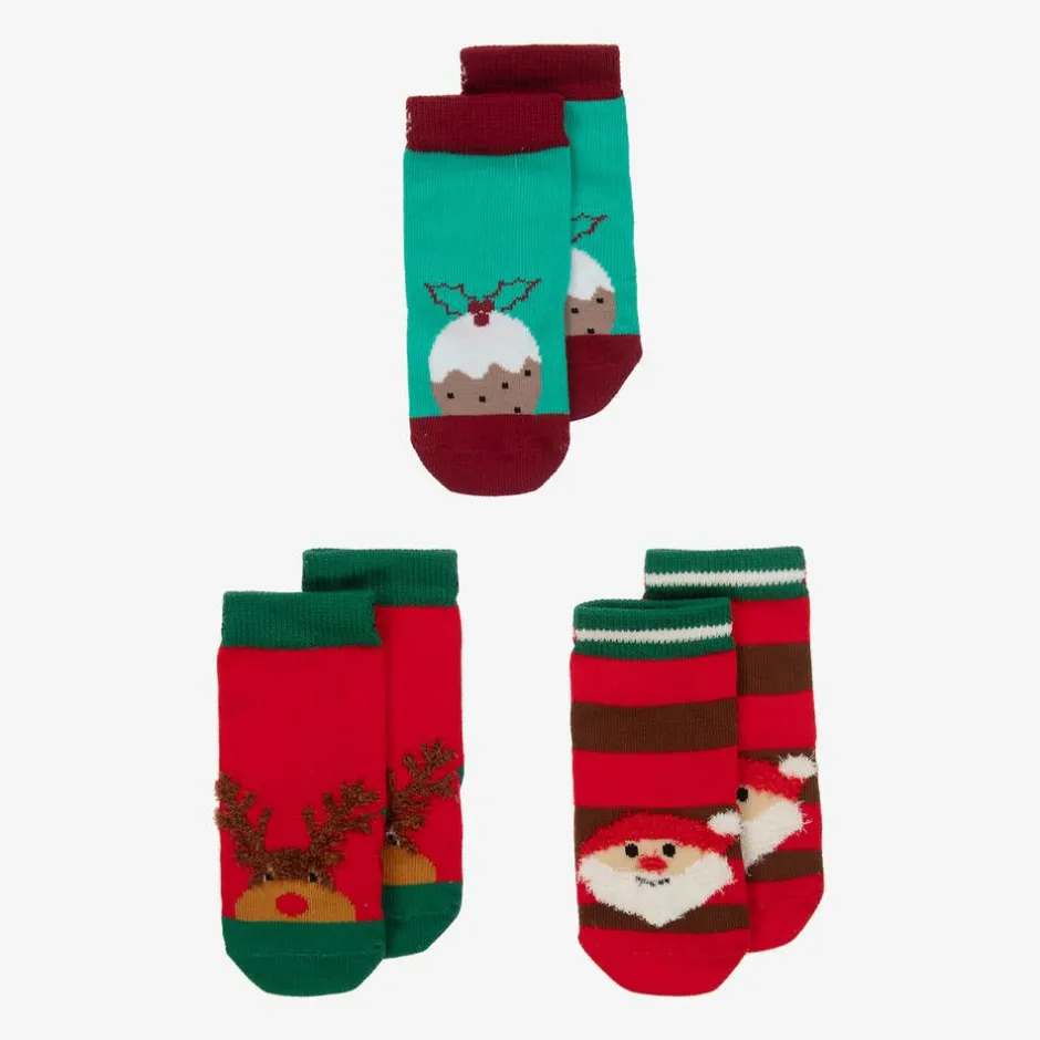 Blade amp; Rose Red & Green Cotton Festive Socks (3 Pack) Discount