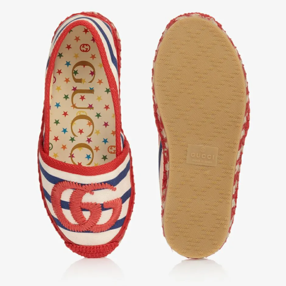 Gucci Red & Ivory GG Espadrilles Discount