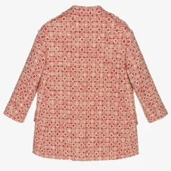 Gucci Red & Ivory Logo Cotton Coat Outlet