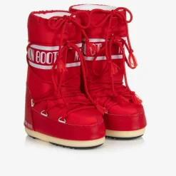 Moon Boot Red & White Icon Snow Boots Best