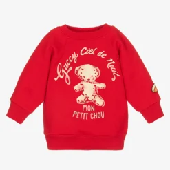 Gucci Red Bear Logo Baby Sweatshirt Hot