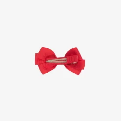 Peach Ribbons Red Bow Hair Clip (7cm) Clearance