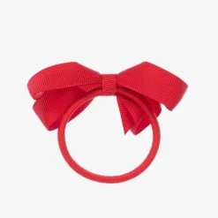 Peach Ribbons Red Bow Hair Elastic (7cm) Discount