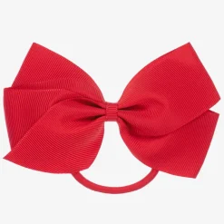 Peach Ribbons Red Bow Hair Elastic (12cm) Clearance