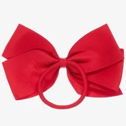Peach Ribbons Red Bow Hair Elastic (12cm) Clearance