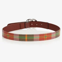 Gucci Red Check Double G Belt Discount