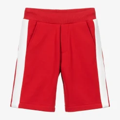 Moncler Enfant Red Cotton Logo Shorts Hot