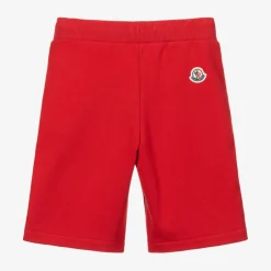 Moncler Enfant Red Cotton Logo Shorts Hot