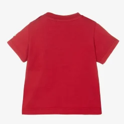 Moncler Enfant Red Cotton Mammoth Logo T-Shirt Outlet