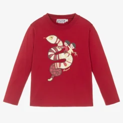 Bonpoint Red Cotton Snake Print Top Best