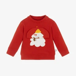 Stella McCartney Kids Red Cotton Snowman Sweatshirt Clearance