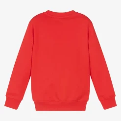 Moschino Kid-Teen Red Cotton Teddy Bear Sweatshirt Sale