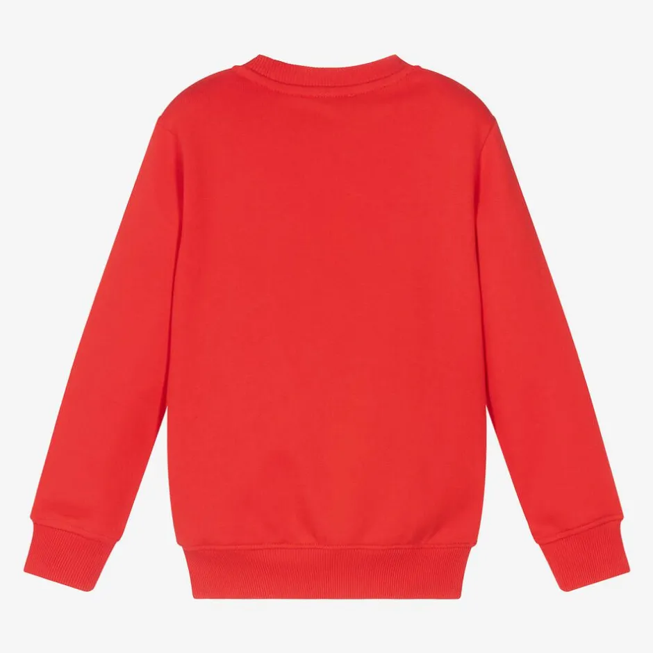 Moschino Kid-Teen Red Cotton Teddy Bear Sweatshirt Sale