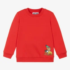 Moschino Baby Red Cotton Teddy Bear Sweatshirt Best