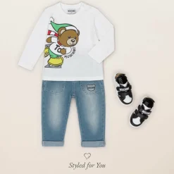 Moschino Baby Red Cotton Teddy Bear Sweatshirt Best