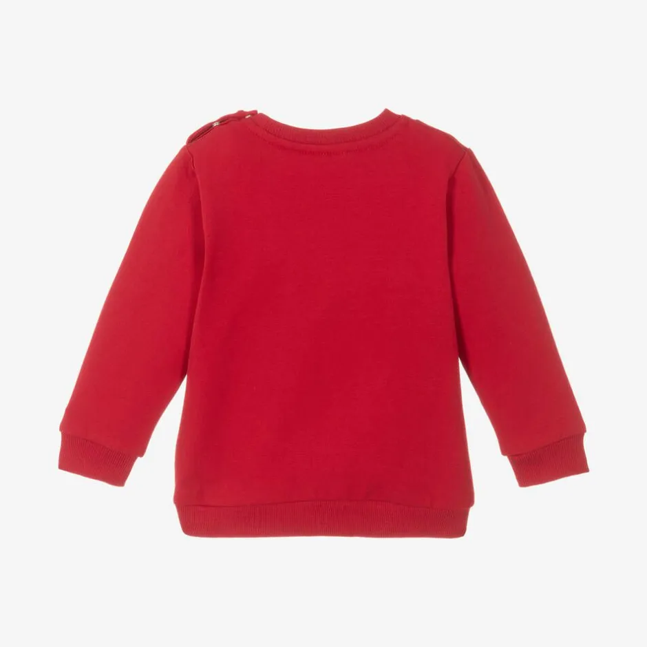 NAME IT Red Festive Cotton Baby Sweatshirt Outlet