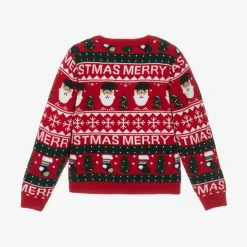 NAME IT Red Festive Knitted Sweater Discount
