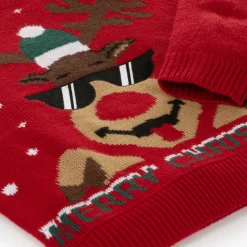 NAME IT Red Festive Reindeer Sweater Outlet