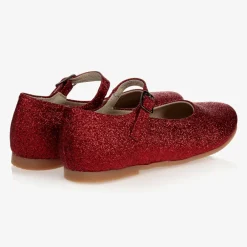 Manuela de Juan Red Glitter Leather Shoes Sale