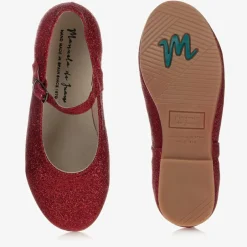 Manuela de Juan Red Glitter Leather Shoes Sale