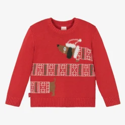 Boboli Red Knitted Festive Dog Sweater New