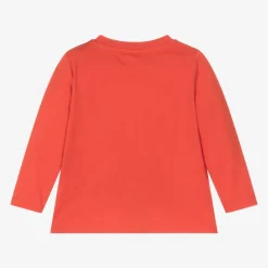 Stella McCartney Kids Red Organic Cotton Snowman Baby Top New