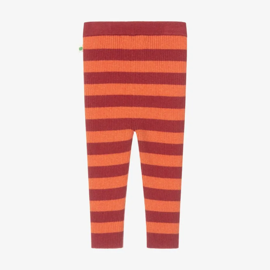 The Bonniemob Red Stripe Cotton & Cashmere Knit Leggings New