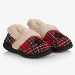 Beau KiD Red Tartan Slippers Discount