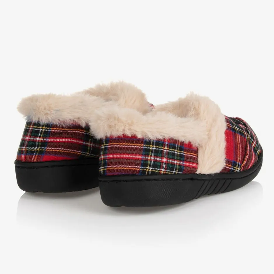 Beau KiD Red Tartan Slippers Discount