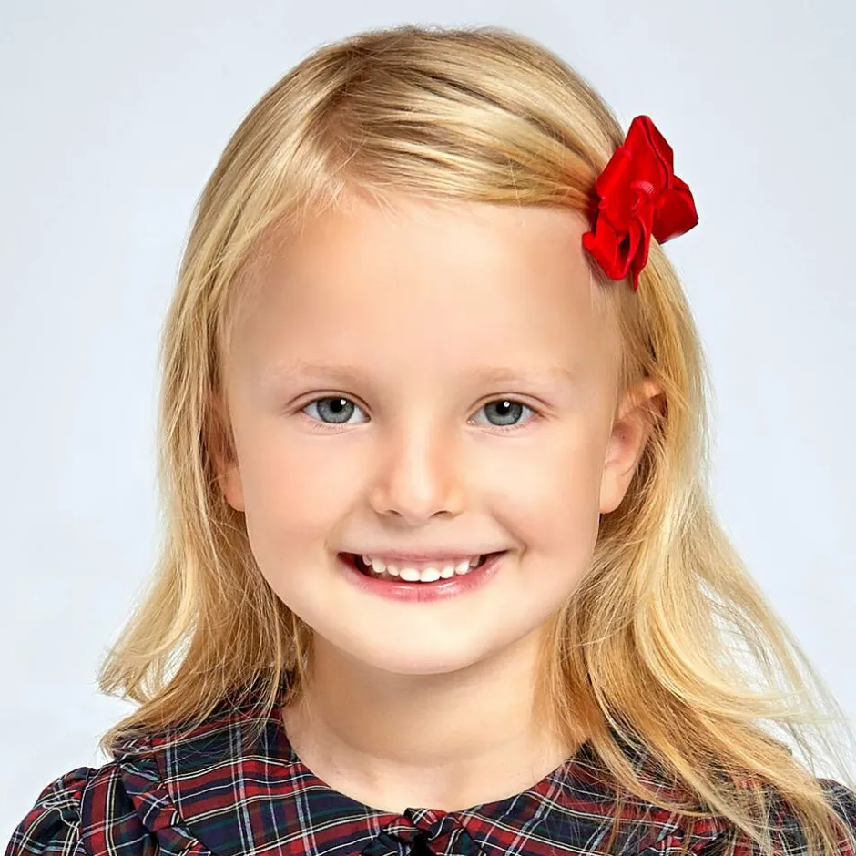 Peach Ribbons Red Velvet Bow Clip (7cm) Online