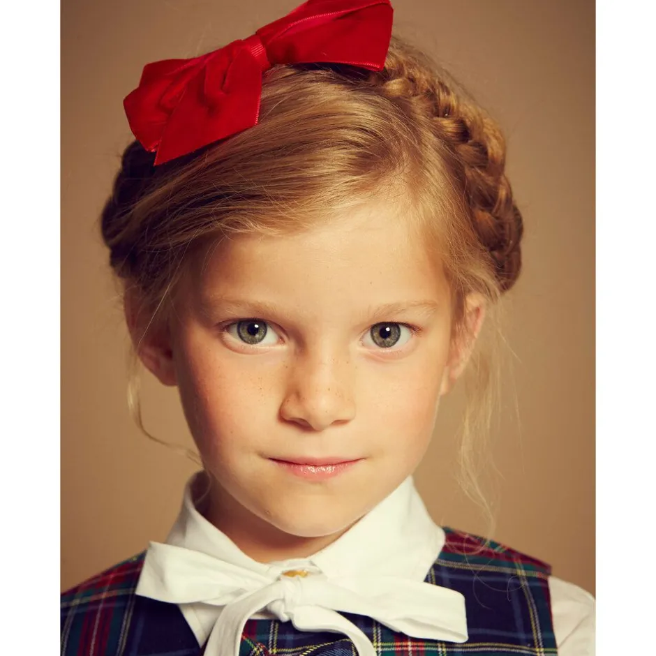 Peach Ribbons Red Velvet Bow Clip (12cm) Online