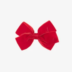 Bowtique London Velvet Bow Hair Clip (11cm) Red New