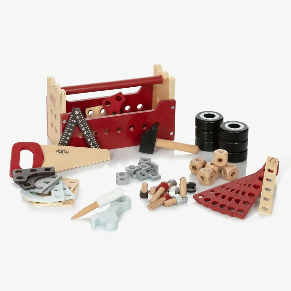 Vilac Red Wooden Toolbox Toy (27cm)
