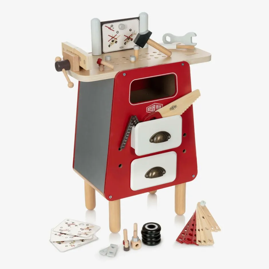 Vilac Red Wooden Workbench Toy (73cm) Discount