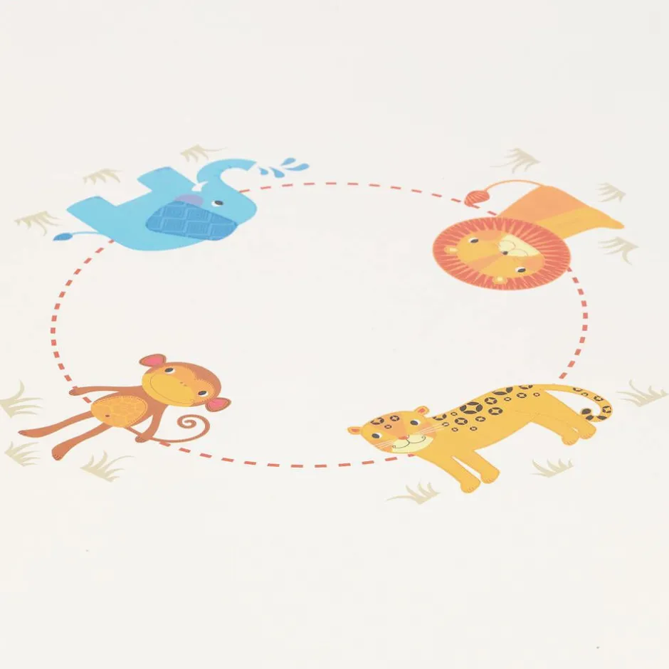 Bigjigs Round White Wooden Animal Table (60cm) Sale