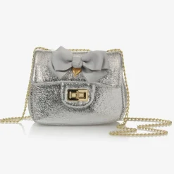 Angels Face Bow Handbag (17cm) Silver Sale