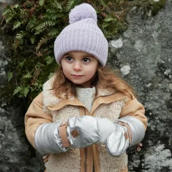 Elodie Silver Faux Leather Mittens Clearance