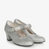 Childrens Classics Silver Glitter Heeled Shoes Clearance
