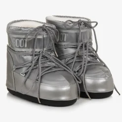 Moon Boot Silver Icon Low Satin Snow Boots Outlet
