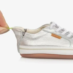 Tip Toey Joey Silver Leather First Walker Trainers Sale