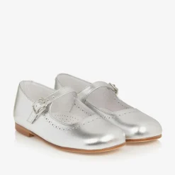 Childrens Classics Silver Leather Shoes Best