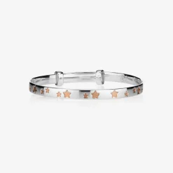 Little Star Sterling Silver & Rose Gold Star Bangle Online