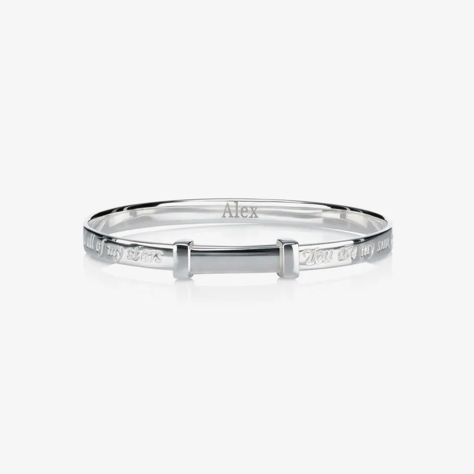 Little Star Sterling Silver Engraved Luna Bangle Best